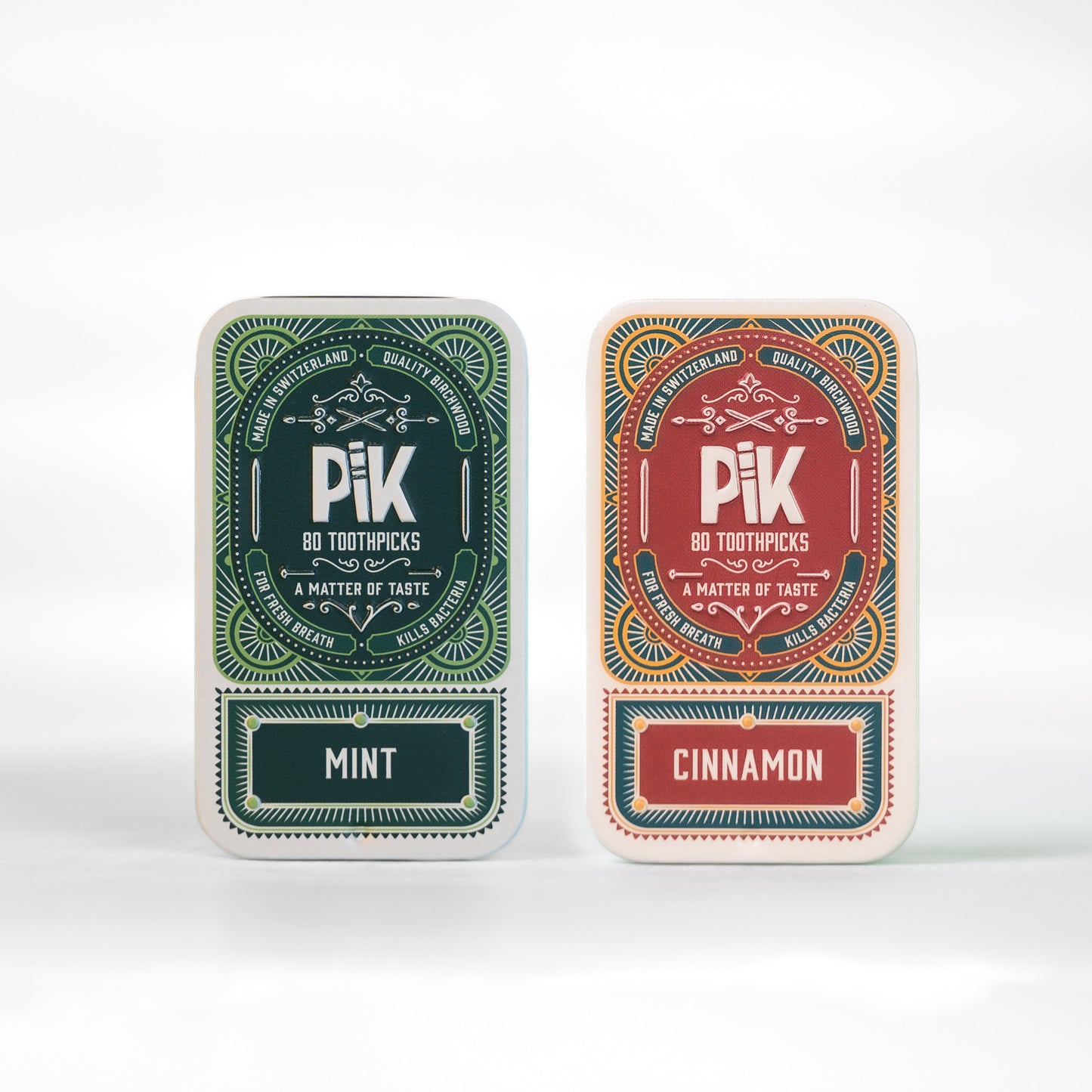 Pik Ice & Fire Duo pack, flavored toothpicks with mint and cinnamon